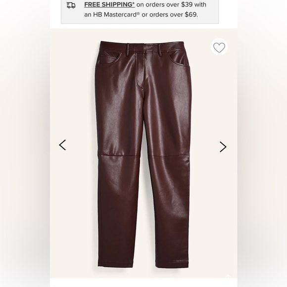 Faux leather red pants woman size 2 Hudson north - Picture 2 of 4